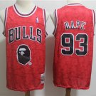 Men's & Youth BAPE Joint Bulls #93 Throwback Basketball Jersey Red Stitched