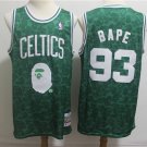 Men's & Youth BAPE Joint Celtics #93 Throwback Basketball Jersey Green Stitched