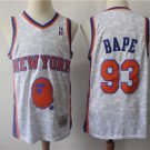 Men's & Youth BAPE Joint New York Knicks #93 Retro Basketball Jersey White Stitched