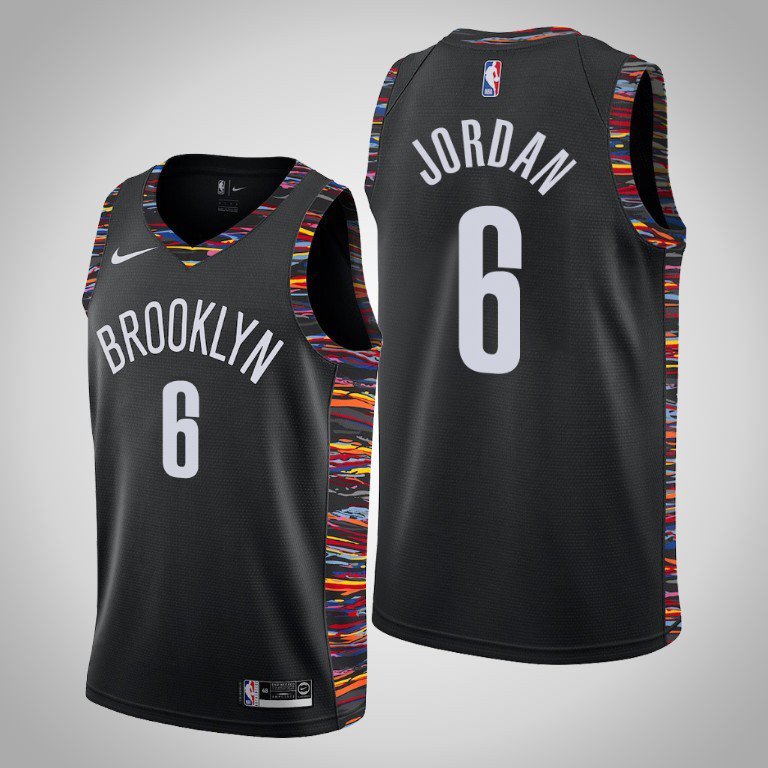 Men's & Youth Brooklyn Nets #6 DeAndre Jordan Black Swingman Stitched Jersey City