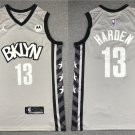 Men's & Youth Brooklyn Nets #13 James Harden Jersey 2021 Gray Statement Edition Swingman Basketball