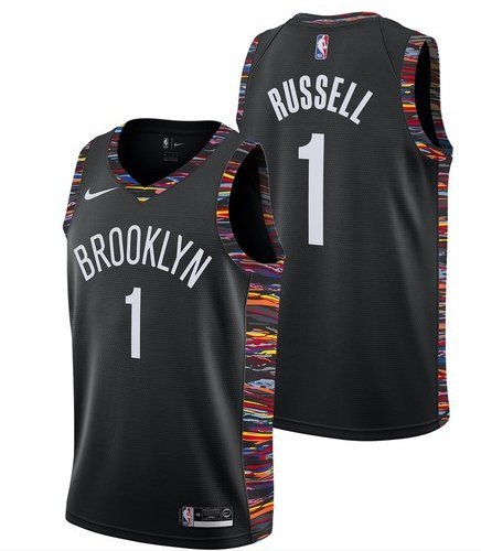 Men's & Youth Brooklyn Nets 1 D'Angelo Russell Basketball Jersey Black City Edition