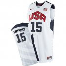 Men's & Youth Carmelo Anthony #15 Throwback 2012 Team USA BasketBall Jersey White Stitched