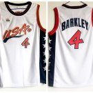 Men's & Youth Charles Barkley #4 Throwback 1996 Team USA Basketball Jersey White Stitched