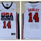 Men's & Youth Charles Barkley #14 Team USA BasketBall Throwback Jersey White Stitched
