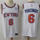 Men's & Youth New York Knicks #6 Kristaps Porzingis Basketball Swingmen Jersey White