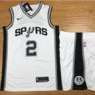 Men's & Youth San Antonio Spurs #2 Kawhi Leonard White Basketball Jersey and Shorts