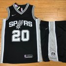 Men's & Youth San Antonio Spurs #20 Manu Ginobili Black Basketball Jersey and Shorts