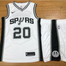 Men's & Youth San Antonio Spurs #20 Manu Ginobili White Basketball Jersey and Shorts