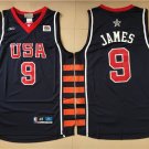 Men's & Youth Lebron James #9 Throwback 2004 Team USA BasketBall Jersey Navy Stitched