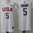 Men's & Youth Kevin Durant #5 Olympics 2016 Dream Team USA BasketBall Jersey White