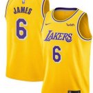 Men's & Youth Los Angeles Lakers #6 Lebron Jame Basketball Jersey Yellow Stitched