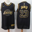 Men's & Youth Los Angeles Lakers #23 LeBron James Basketball Jersey Black Gold