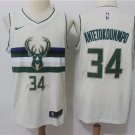 Men's & Youth Milwaukee Bucks #34 Giannis Antetokounmpo City Edition Jersey Cream