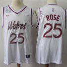 Men's & Youth Minnesota Timberwolves #25 Derrick Rose Earned Edition Jersey White