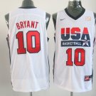 Men's & Youth Kobe Bryant #10 Team USA BasketBall Throwback Jersey White Stitched