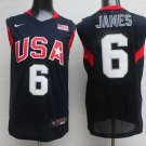 Men's & Youth LeBron James #6 Team USA BasketBall Throwback Jersey Navy Stitched