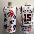 Men's & Youth Joint LOGO Toronto Raptors #15 Vince Carter Basketball Jersey White