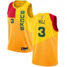 Men's & Youth Milwaukee Bucks #3 George Hill Basketball Jersey Yellow City Edition