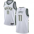 Men's & Youth Milwaukee Bucks #11 Brook Lopez Swingman Basketball Jersey White