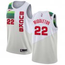 Men's & Youth Milwaukee Bucks #22 Khris Middleton Basketball Earned Edition Jersey White