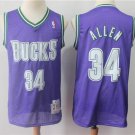 Men's & Youth Milwaukee Bucks #34 Giannis Antetokounmpo Throwback Basketball Jersey Purple