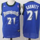 Men's & Youth Minnesota Timberwolves #21 Kevin Garnett Throwback Basketball Jersey Blue