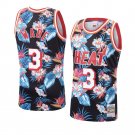 Men's & Youth Miami Heat #3 dwyane wade floral fashion black jersey stitched