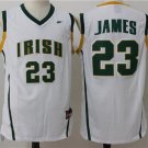 Men's & Youth Lebron James #23 Irish High School Basketball Jersey White Stitched
