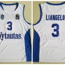 Men's & Youth LiAngelo Ball #3 Vytautas Lithuania White Basketball Jersey Stitched