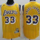 Men's & Youth LA Lakers #33 Kareem Abdul-Jabbar Yellow Throwback Basketball Jersey