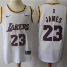 Men's & Youth Los Angeles Lakers #23 LeBron James White Basketball Swingmen Jersey