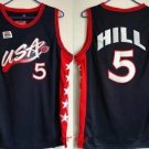 Men's & Youth Grant Hill #5 Throwback 1996 Team USA Basketball Jersey Nvay Stitched