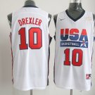 Men's & Youth Clyde Drexler #10 Team USA BasketBall Throwback Jersey White Stitched