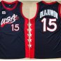 Men's Hakeem Olajuwon #15 Throwback 1996 Team USA Basketball Jersey Nvay Stitched