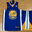 Men's & Youth Golden State Warriors 30 Stephen Curry Basketball Jersey and Shorts Blue