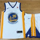 Men's & Youth Golden State Warriors 35 Kevin Durant Basketball Jersey and Shorts White