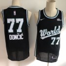 Men's & Youth Dallas Mavericks #77 Luka Doncic Swingmen Basketball Jersey Black