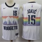 Men's & Youth Denver Nuggets #15 Nikola Jokic Basketball Jersey White Stitched