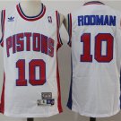 Men's & Youth Detroit Pistons #10 Dennis Rodman Throwback Basketball Jersey White