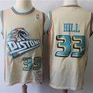 Men's & Youth Detroit Pistons #33 Grant Hill Throwback Basketball Jersey Beige