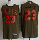 Men's & Youth Chicago Bulls #23 Michael Jordan Basketball Jersey Army Green
