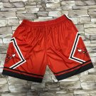 Men's & Youth Chicago Bulls Basketball Shorts Red Big Face With Pocket Classics Pants