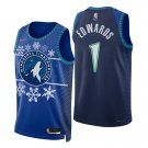 Men's Minnesota Timberwolves #1 Anthony Edwards Jersey 2021 75th Christmas Blue