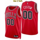 Men's Chicago Bulls #00 Custom Name Number Jersey 75th Diamond 2022 Red Icon Edition