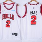 Men's Chicago Bulls #2 Lonzo Ball Jersey 75th Diamond 2022 White Association Edition