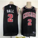 Men's Chicago Bulls #2 Lonzo Ball Jersey Black Statement Edition Swingman Basketball