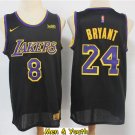 Men's Los Angeles Lakers #8_24 Kobe Bryant Jersey 2021 Black Earned Edition Basketball