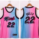 Men's Miami Heat #22 Jimmy Butler Jersey 2021 Pink_Blue City Edition Swingman Basketball