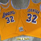 Men's Los Angeles Lakers #32 Magic Johnson Jersey Yellow Classics Basketball